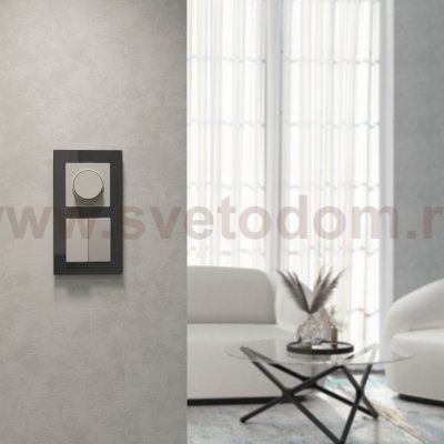 Выключатель двухклавишный проходной (дымчатый) Werkel W1222004