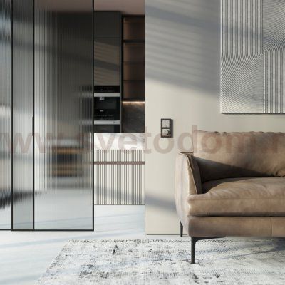 Выключатель двухклавишный проходной с подсветкой (дымчатый) Werkel W1222104