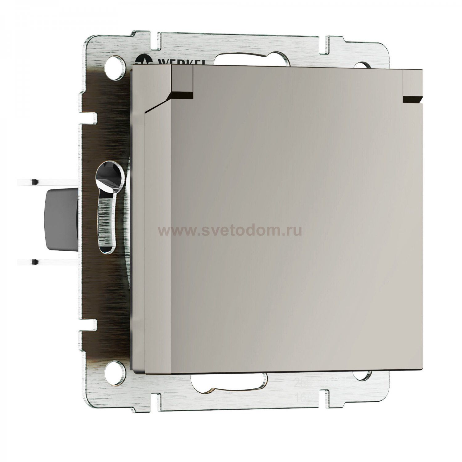 Розетка влагозащ. с зазем. с защит. крышкой и шторками (дымчатый) Werkel W1271204