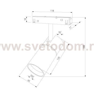 Slim Magnetic Трековый светильник 13W 4000K Kars черный 85524/01 Elektrostandard