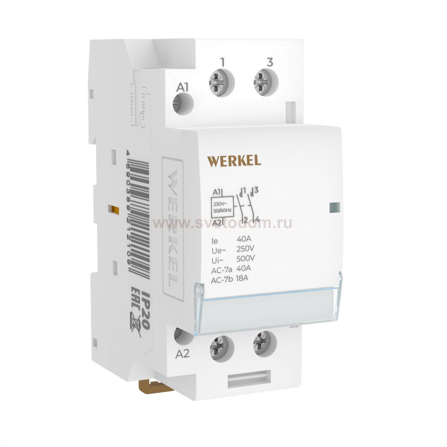 Контактор модульный 40 A 2NO (2 мод.) Werkel W942M40O