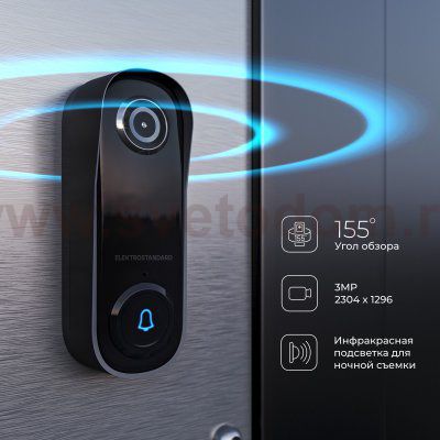 76106/00 видеозвонок Умный дом черный с питанием от сети 76106/00