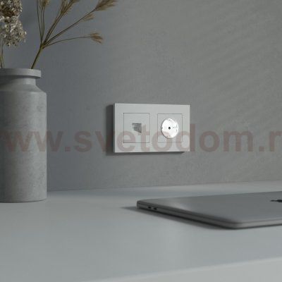 Розетка с подсветкой W (белый матовый) Werkel W1171461