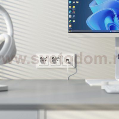 Розетка Ethernet RJ-45 cat. 6A экранированная (белый матовый) Werkel W5120001