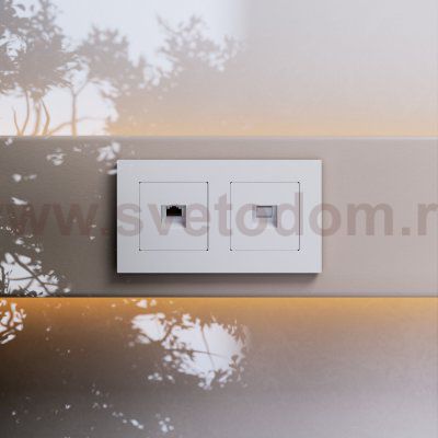 Розетка Ethernet RJ-45 cat. 6A экранированная (белый матовый) Werkel W5120001