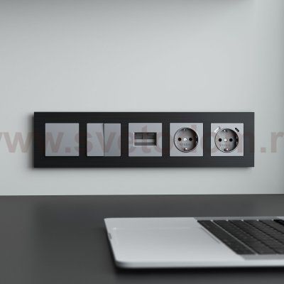 Рамка на 5 постов  AluMax (черный алюминий) Werkel W0053508