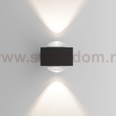 Уличный настенный светильник со светодиодами Lenses черный 35191/W