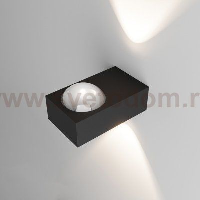 Уличный настенный светильник со светодиодами Lenses черный 35191/W