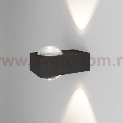 Уличный настенный светильник со светодиодами Lenses черный 35191/W