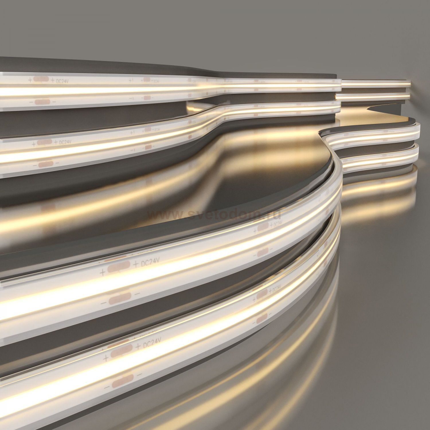 Лента светодиодная 480Led 14W IP68 3300K теплый белый COB 24V 480Led 14W IP68