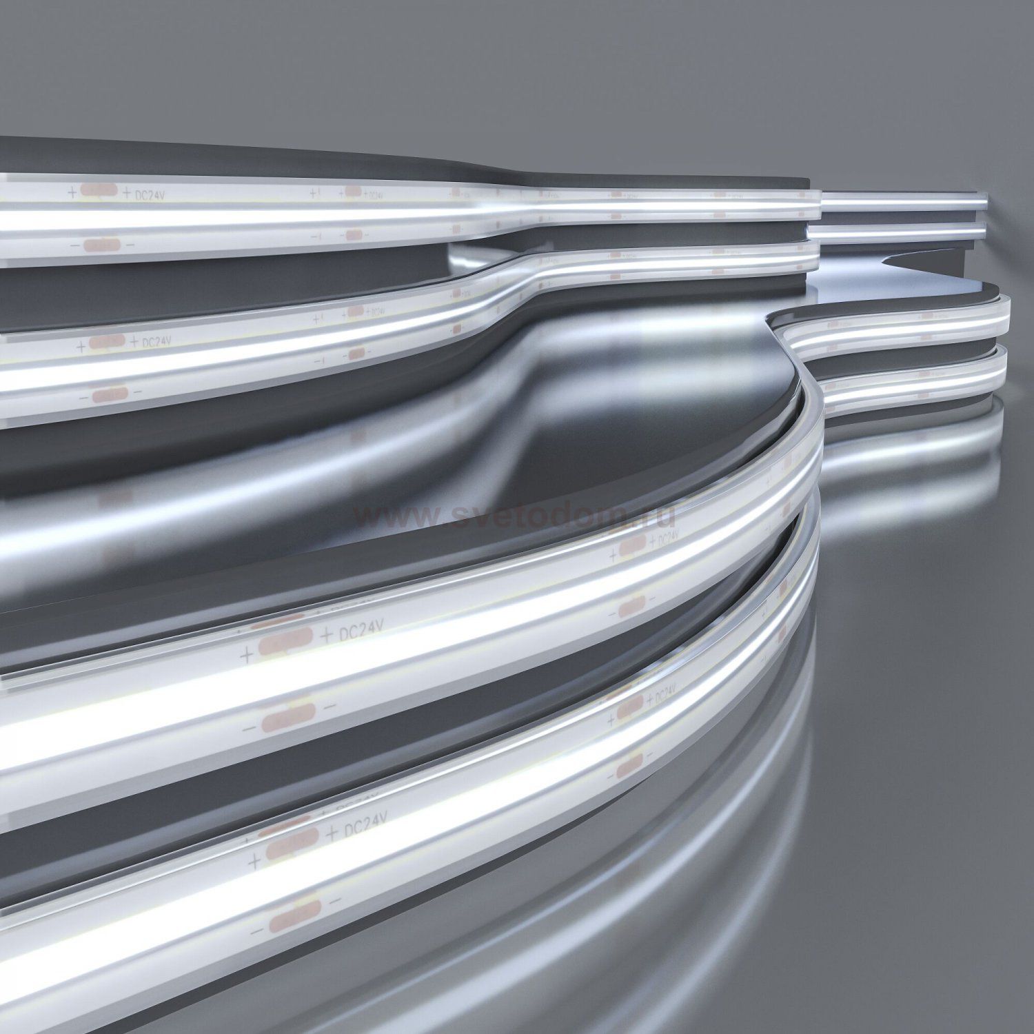 Лента светодиодная 480Led 14W IP68 6500K холодный белый COB 24V 480Led 14W IP68