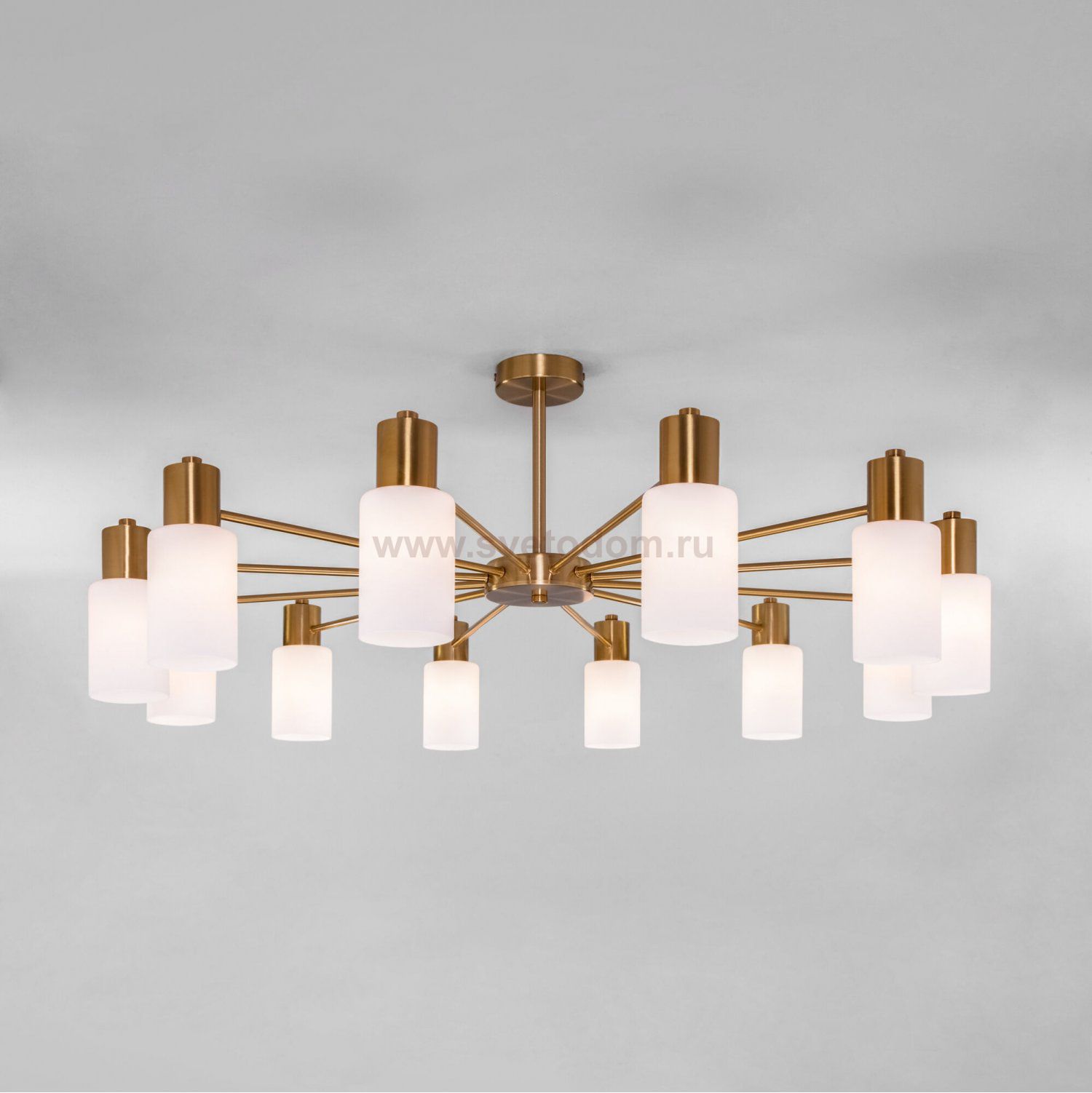 Умная потолочная люстра со стеклянными плафонами 70160/12 латунь