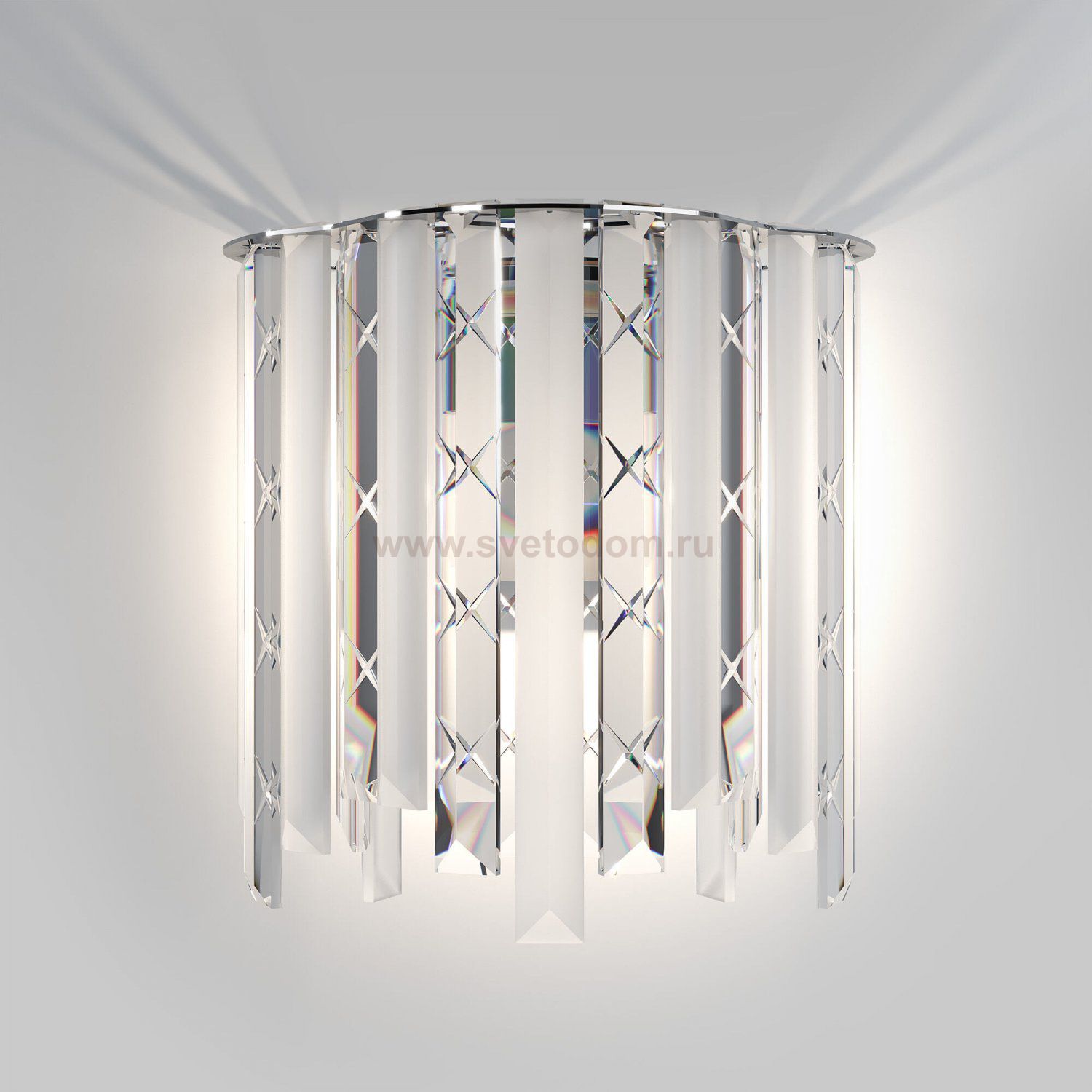 Настенный светодиодный светильник с хрусталем 109011 хром