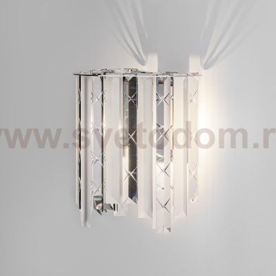Настенный светодиодный светильник с хрусталем 109011 хром
