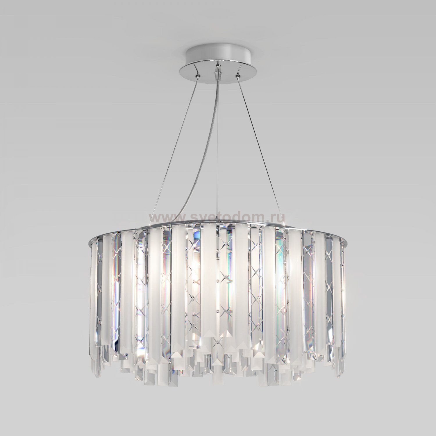 Умный подвесной светильник с хрусталем 101011/6 хром