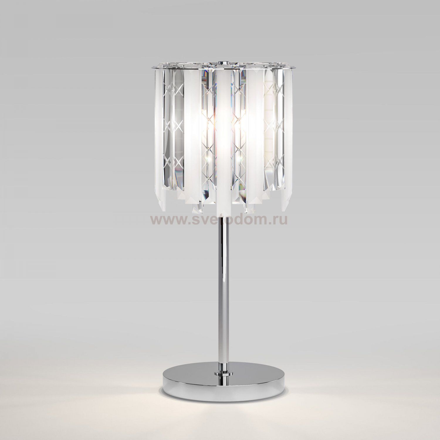 Настольный светильник с хрусталем 108011 хром