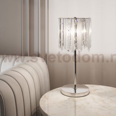 Настольный светильник с хрусталем 108011 хром