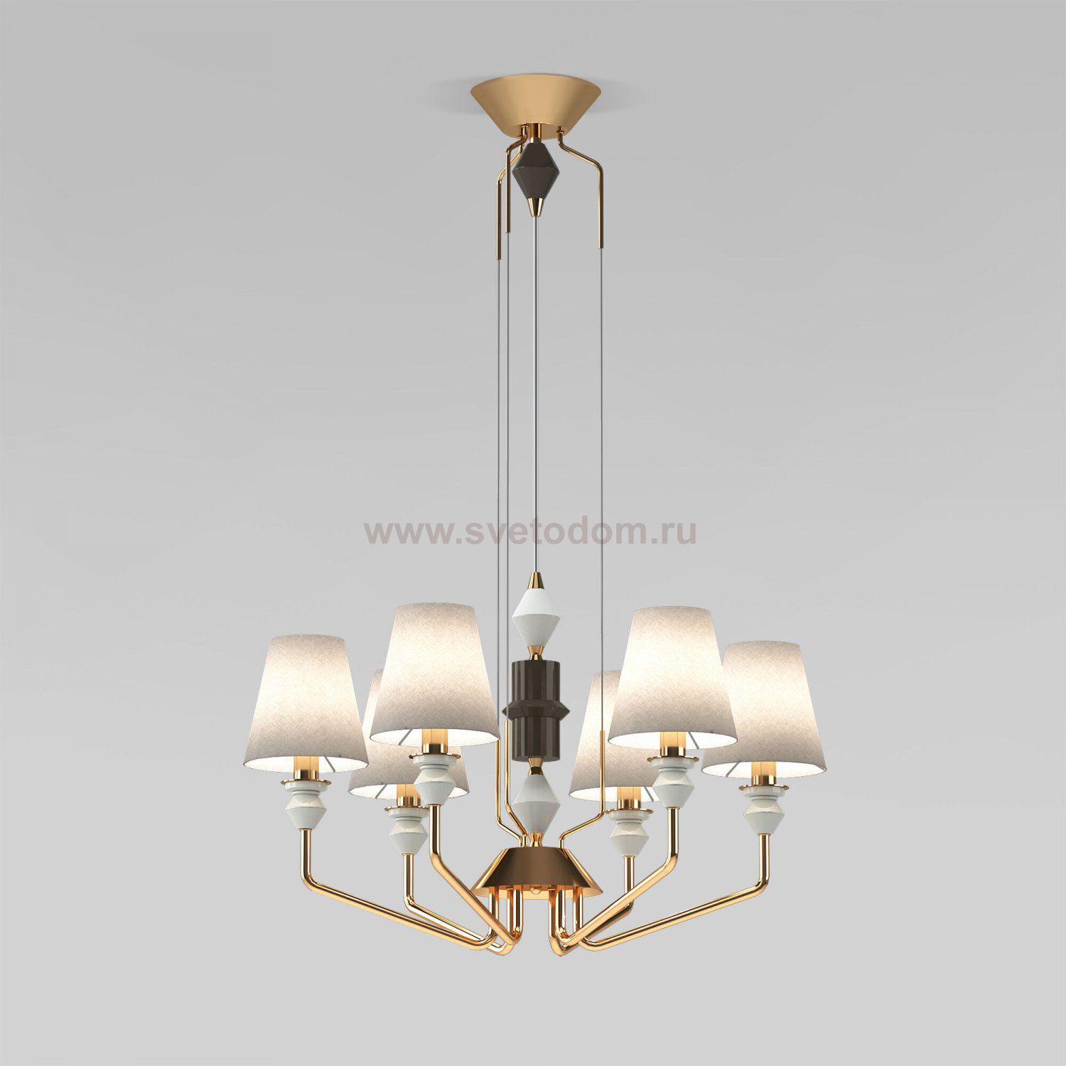 Умная люстра с декором из керамики 101012/6