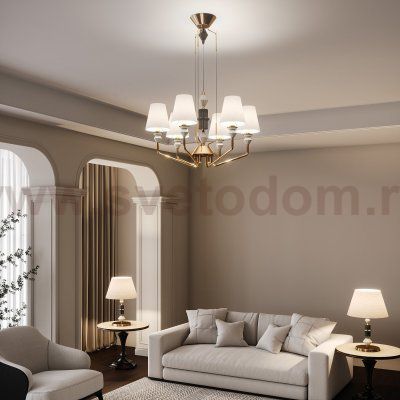 Умная люстра с декором из керамики 101012/6