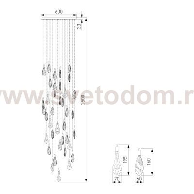Подвесной светильник с хрусталем 91100 LED