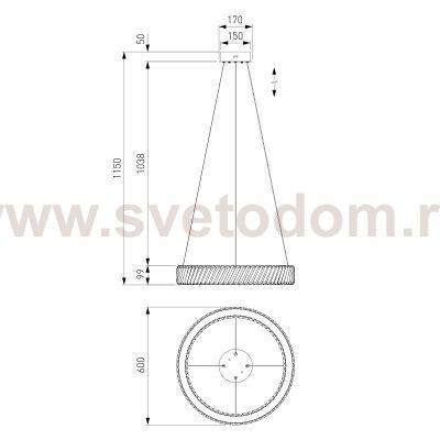 Подвесной светильник с хрусталем 101004 LED никель хрусталь Strotskis