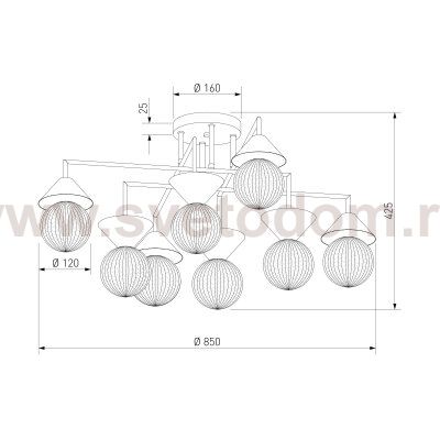 Потолочная люстра Smart 302002/8 латунь Smart