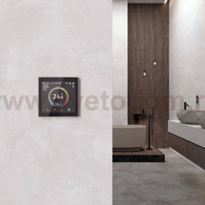 Умный сенсорный терморегулятор с LCD дисплеем (дымчатый) W1851104