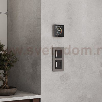 Умный сенсорный терморегулятор с LCD дисплеем (дымчатый) W1851104