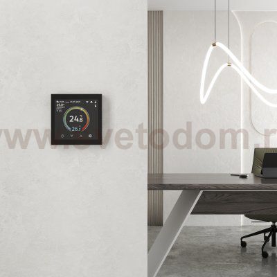 Умный сенсорный терморегулятор с LCD дисплеем (дымчатый) W1851104