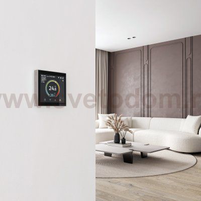 Умный сенсорный терморегулятор с LCD дисплеем (дымчатый) W1851104