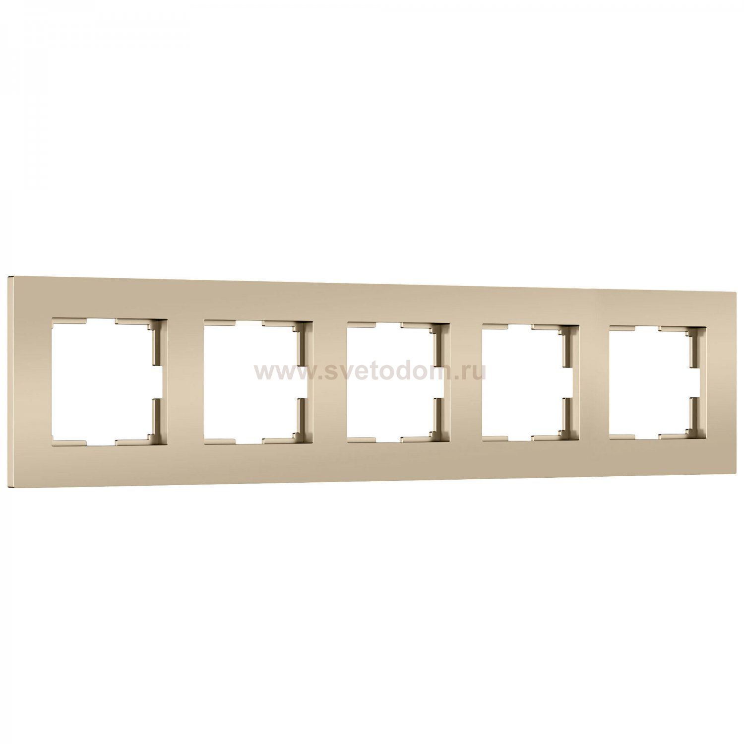 W0052911/ Рамка на 5 постов Slab (шампань софт) W0052911
