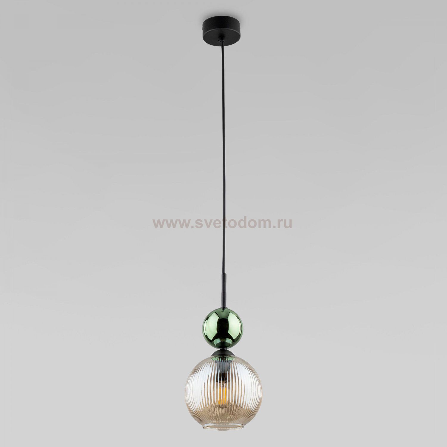 Подвесной светильник со стеклянным плафоном 11145 Sophia Green Cognac