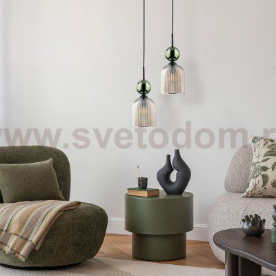 Подвесной светильник со стеклянным плафоном 11146  Sophia Green Cognac