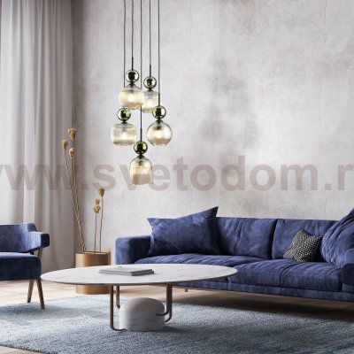 Подвесной светильник со стеклянными плафонами 11149 Sophia Green Cognac