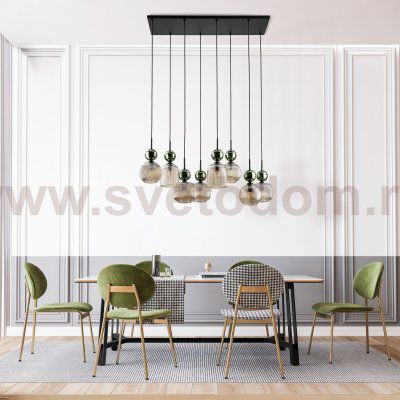 Подвесной светильник со стеклянными плафонами 11151 Sophia Green Cognac