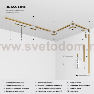 Brass Line Трековый светильник 10W 4000K латунь 85525/01