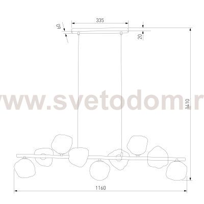 Подвесной светильник со стеклянными плафонами 11037 Lava Brown