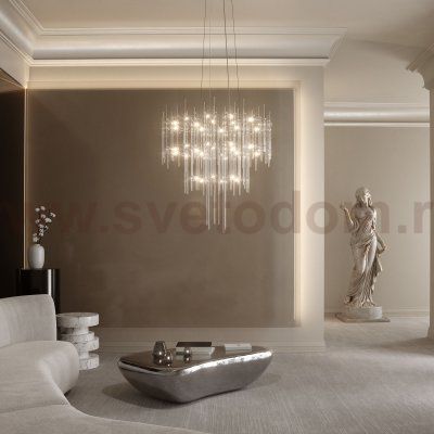 Подвесная светодиодная люстра с пультом управления и декором из акрила 91102 LED