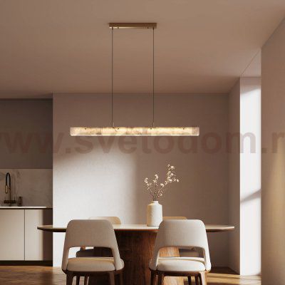 Подвесной светодиодный светильник из алебастра 604053 LED латунь/ алебастр