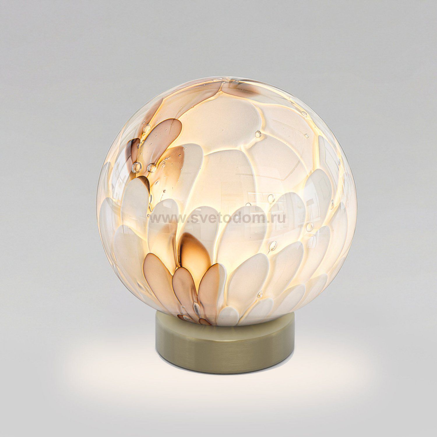 Настольная лампа со стеклянным плафоном ручной работы 1_102