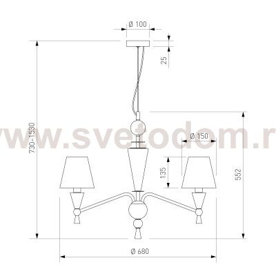 Умная люстра с декором из керамики 101014/6
