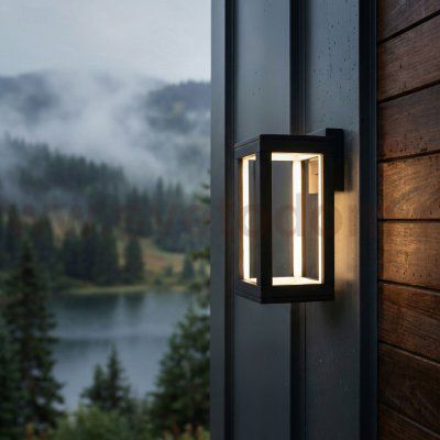 Уличный настенный светодиодный светильник Frame 3000K чёрный 1527 TECHNO LED черный