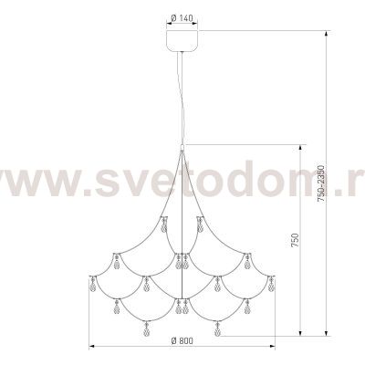 Светодиодная люстра с декором из хрусталя и с пультом дистанционного управления 90400 LED