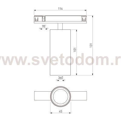 Трековый светильник 10W 4000K (никель) 85525/01_система Лайн 85525/01