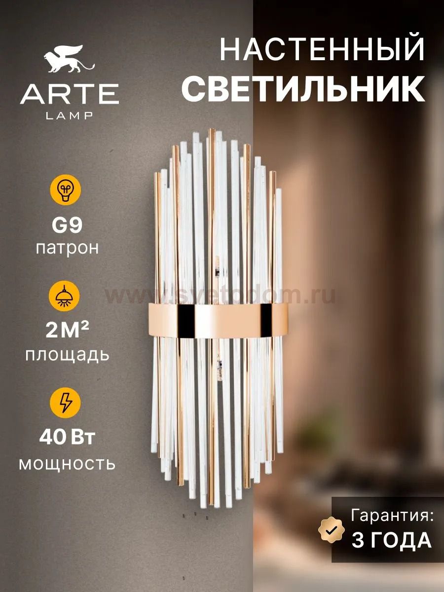 Светильник настенный Arte lamp A1007AP-2GO ACAPULCO
