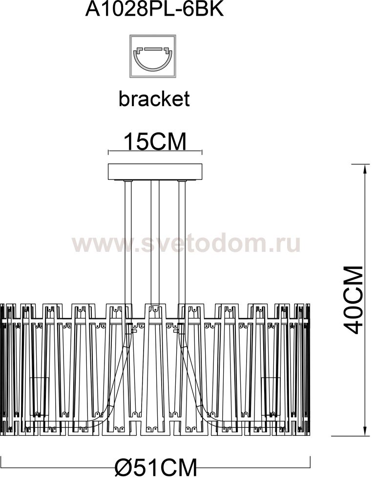 Люстры потолочные Arte lamp A1028PL-6BK AMBER