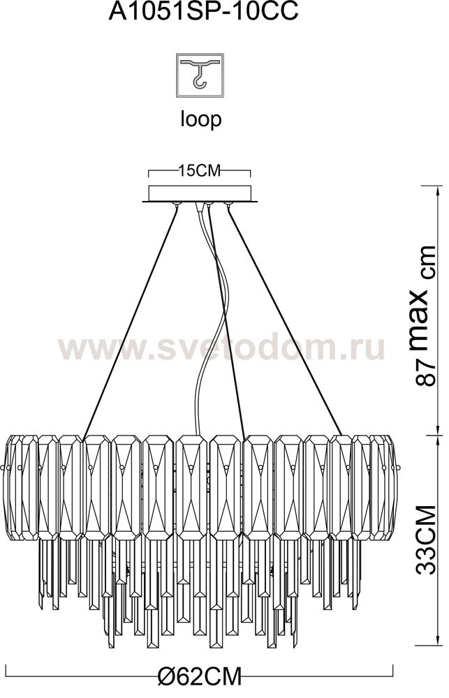 Светильник Arte lamp A1051SP-10CC 