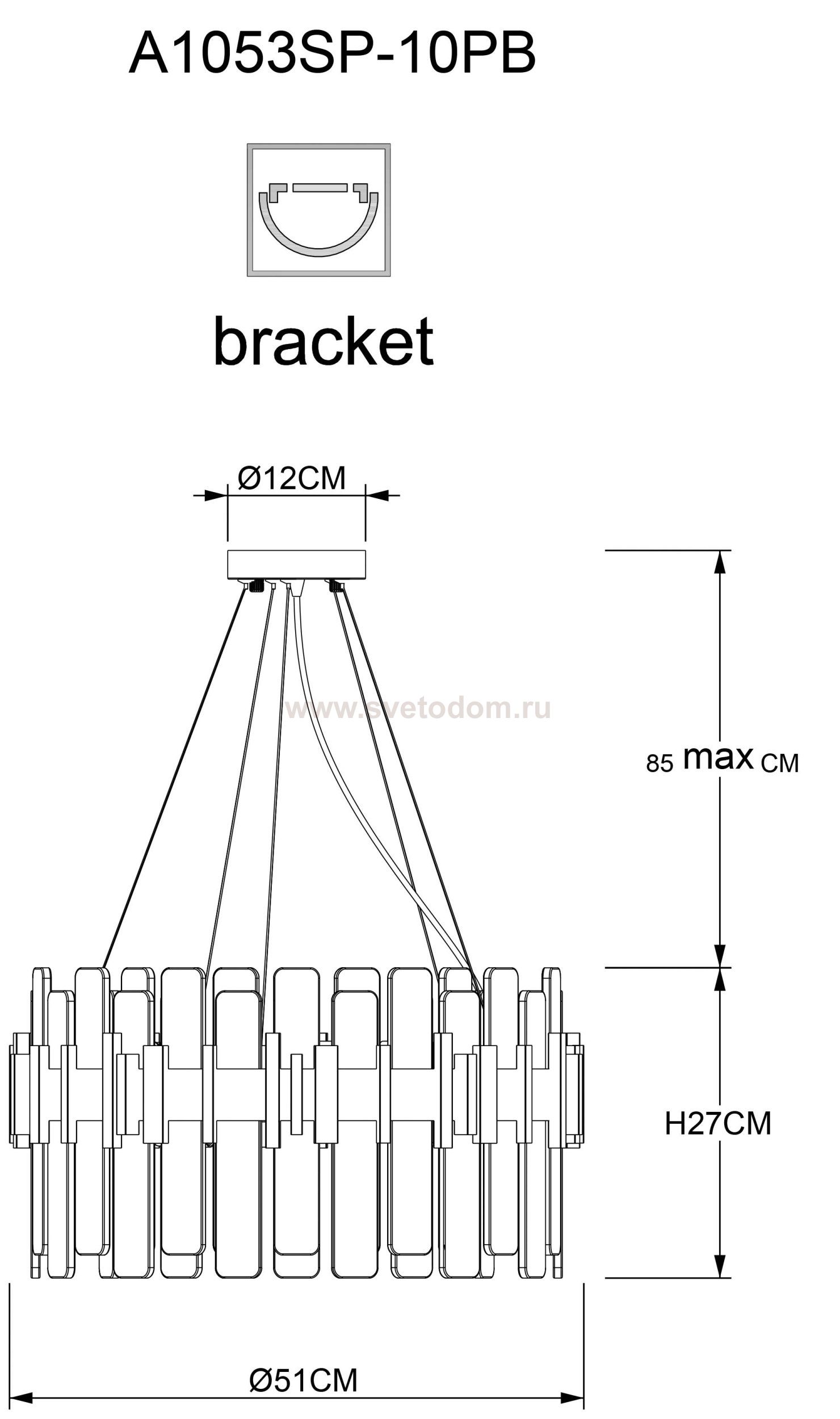 Подвесная люстра Arte lamp A1053SP-10PB ALYA