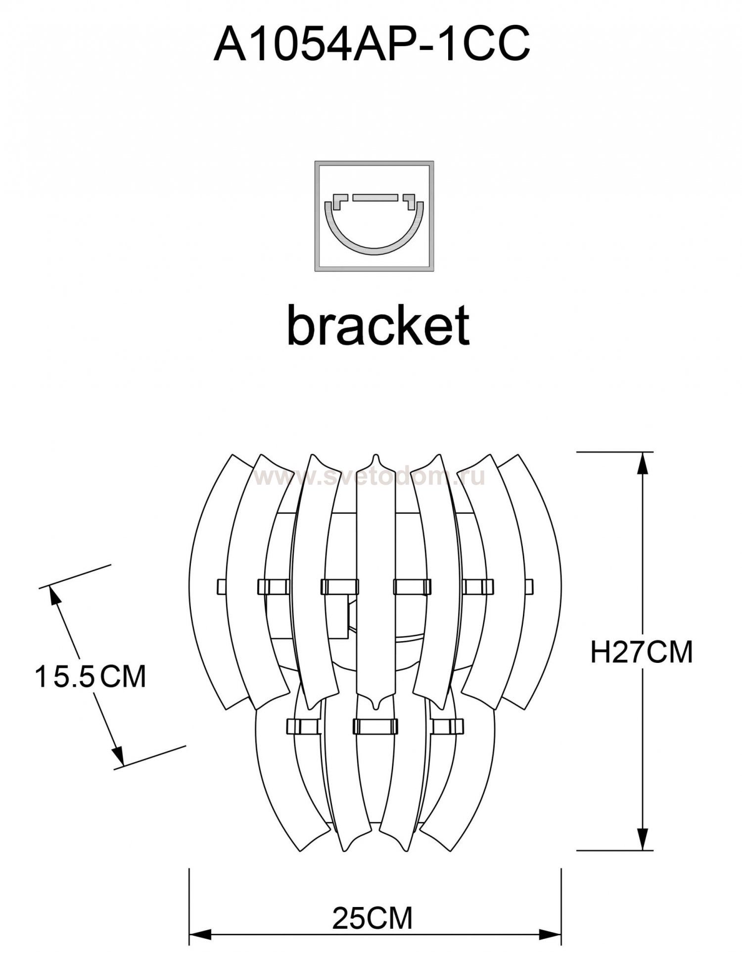 Светильник настенный бра Arte lamp A1054AP-1CC