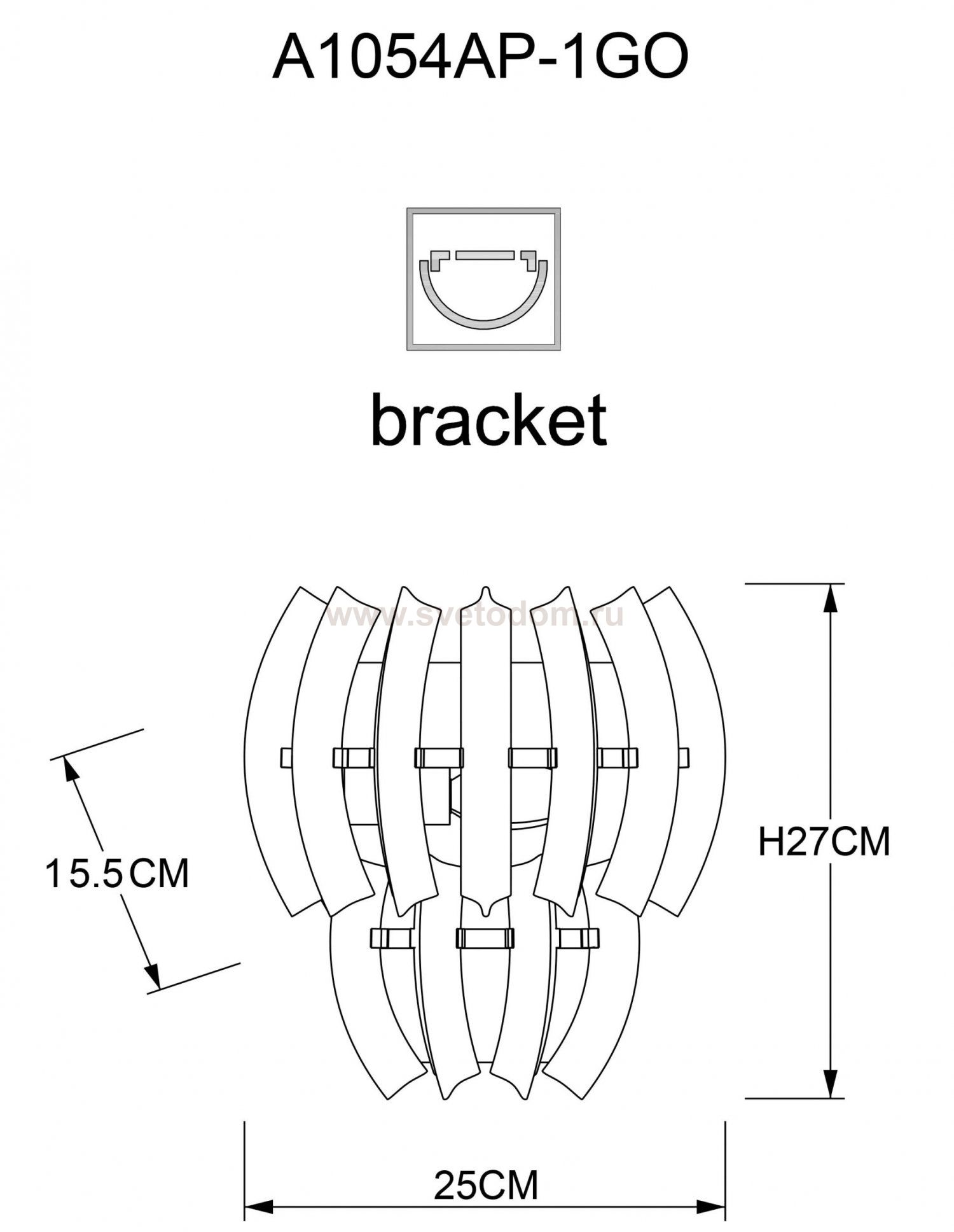Настенный светильник Arte lamp A1054AP-1GO ELLA